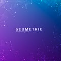 Connection structure. Particles in space. Abstract polygonal space low poly dark background with connecting dots and lines. Vector Royalty Free Stock Photo