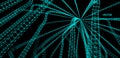 Connection structure. Wireframe vector illustration. 3d abstract background. Optical fiber Royalty Free Stock Photo