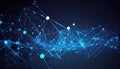 Connection Technology Futuristic polygonal shapes blue background Network concept internet communication cyberspace telecom Royalty Free Stock Photo