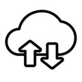 Connection transfer cloud wireless single isolated icon with outline style Royalty Free Stock Photo