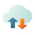 Connection transfer cloud wireless single isolated icon with smooth style Royalty Free Stock Photo