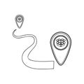 connection of two parcels in pins icon. Element of Logistic for mobile concept and web apps icon. Outline, thin line icon for