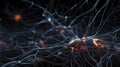 Connections explosion: brain neural network in 3D. Journey in 3D through the complexity of the neural network.
