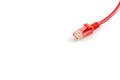 Connections of red network cable red lan cable Royalty Free Stock Photo