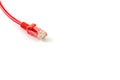 Connections of red network cable red lan cable Royalty Free Stock Photo
