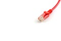 Connections of red network cable red lan cable Royalty Free Stock Photo