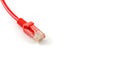 Connections of red network cable red lan cable Royalty Free Stock Photo