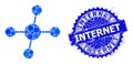Vector Connections Composition of Dots with Textured Internet Stamp Seal