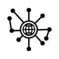 Connectivity, digital, internet icon. Black vector graphics