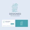 Connectivity, global, internet, network, web Business Logo Line Icon Symbol for your business. Turquoise Business Cards with Brand Royalty Free Stock Photo
