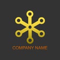 Connectivity logo. Elegant premium classic golden logo in the black background Royalty Free Stock Photo