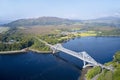 Connel Bridge steel cantilever structure ocean sea road crossing over Loch Etive in Argyll and Bute Scotland Royalty Free Stock Photo