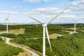 Connemara aerial landscape with wind turbines of Galway Wind Park located in Cloosh Valley, County Galway. Largest onshore wind Royalty Free Stock Photo