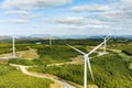 Connemara aerial landscape with wind turbines of Galway Wind Park located in Cloosh Valley, County Galway. Largest onshore wind Royalty Free Stock Photo