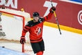 Connor McDavid scoring goal during game against team Latvia