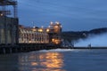 Conowingo dam at night Royalty Free Stock Photo
