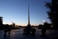 Conquerors of Space Monument (Night view), Moscow, Russia Royalty Free Stock Photo