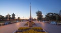 Conquerors of Space Monument (Night view), Moscow, Russia Royalty Free Stock Photo