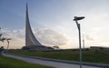 Conquerors of Space Monument Night view.Moscow, Russia Royalty Free Stock Photo