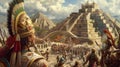 Conquest of the New World: Dramatic Painting of Conquistadores and Aztecs