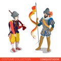 Conquistador medieval conqueror warrior fighter couple Royalty Free Stock Photo