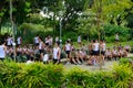 Singapore conscript soldiers after timed distance run