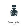 Conscription vector icon on white background. Flat vector conscription icon symbol sign from modern army collection for mobile