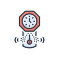 Color illustration icon for Consecutive, clock and continuously