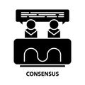 consensus icon, black vector sign with editable strokes, concept illustration Royalty Free Stock Photo