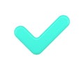 Consent check mark 3d icon. Turquoise symbol of user approval and trust Royalty Free Stock Photo