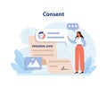 Consent concept illustration. Flat vector illustration Royalty Free Stock Photo