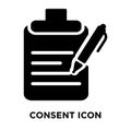 Consent icon vector isolated on white background, logo concept o