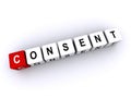 consent word block on white Royalty Free Stock Photo