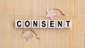 Wooden blocks with the word CONSENT Royalty Free Stock Photo