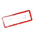 Consequence red rubber stamp isolated on white.