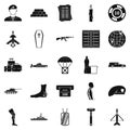 Consequence of war icons set, simple style Royalty Free Stock Photo