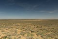 Consequences of the Aral sea disaster.Steppe and sand on the site of the former bottom of the Aral sea.Kazakhstan