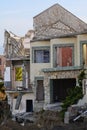 Global destruction of houses after a landslide