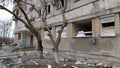 Destroyed civil house after shelling. Mariupol. War in Ukraine