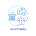 Conservatism ideology blue gradient concept icon Royalty Free Stock Photo