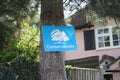 Conservatives party sign against a tree