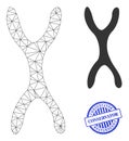 Conservator Scratched Badge and Web Net Chromosome Vector Icon