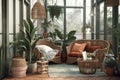 Conservatory: Capture a set of images that showcase a lush, botanical conservatory. Generative AI