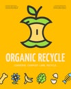 Conserve Compost Organic Recycle Concept Placard Poster Banner Card. Vector