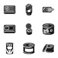 Conserve tin can icon set, simple style