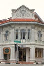 Conserved Peranakan shophouse dating from 1928, plasterboard with QiLin or Chinese unicorns & floral designs along Joo Chiat Road