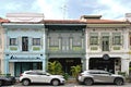 Conserved Peranakan shophouses along Joo Chiat Road, Singapore, with Portugese & Straits Chinese architectural features