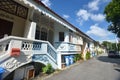 Conserved single-storey terrace houses built on raised ground along East Coast Road, Katong, Singapore