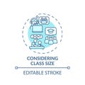 Considering class size concept icon