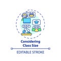 Considering class size concept icon